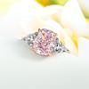 Luxury Pink Diamond Radian Ice Cut 925 Silver Ring Set with High Carbon Diamond Temperament Versatile Ice Cut