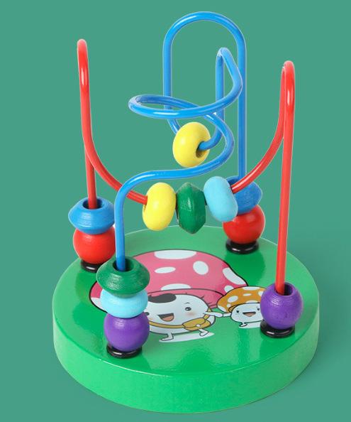 Kids 8-Note Xylophone Lacing Clock Rainbow Tower Four Sets Column Shape Board Worm Twist Baby Educational Toy MHWJ-003