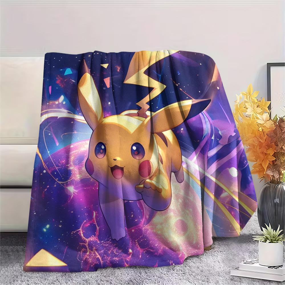 Pikachu  Print Flannel Blanket, High Quality Comfortable for All Seasons, Home Decor, Warmth and Comfort