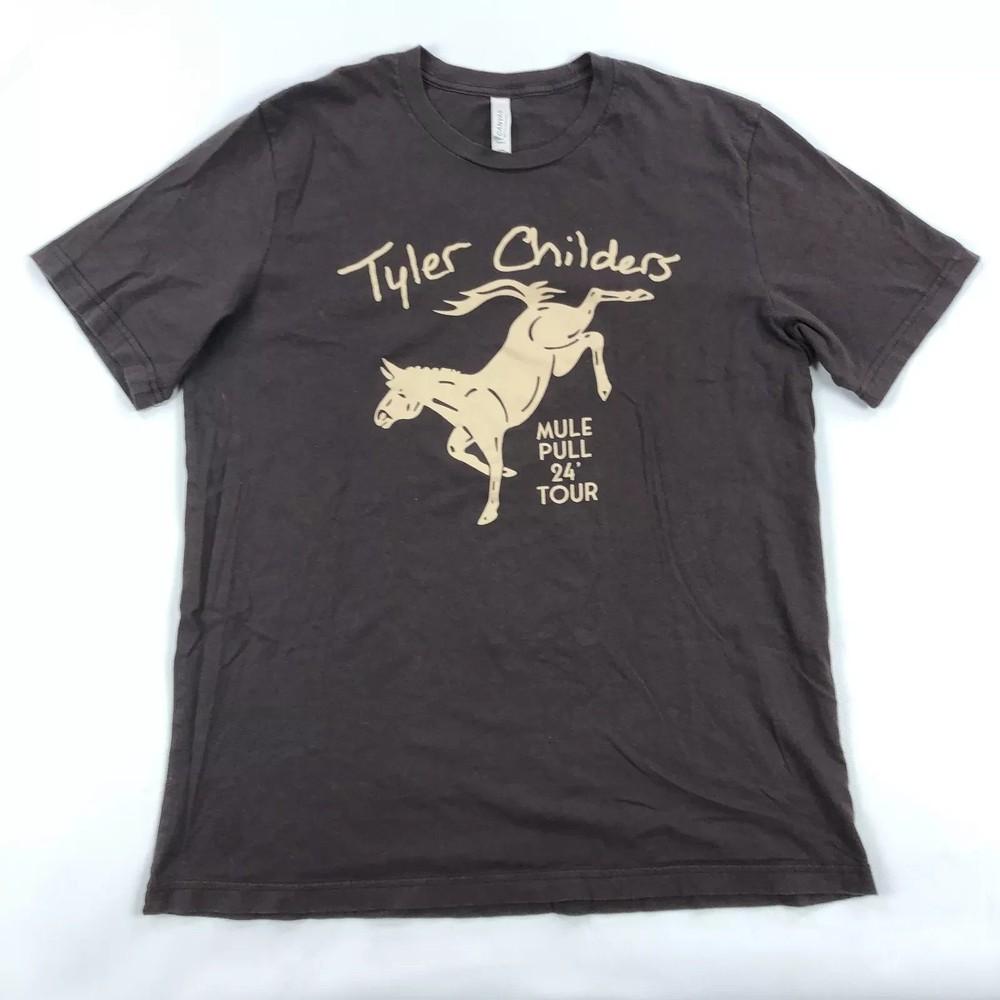 

Tyler Childers Mule Pull ’24 Tour Black Cotton T Shirt Full Size S5XL Unisex T-Shirt M