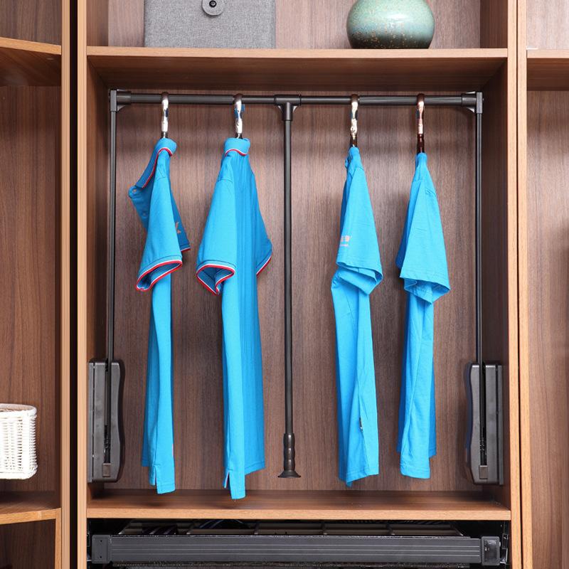 Damping Retractable Pull-down Clothes Rail Household Cloakroom Clothes Rack Cabinet Buffer Lift Clothes Hanger