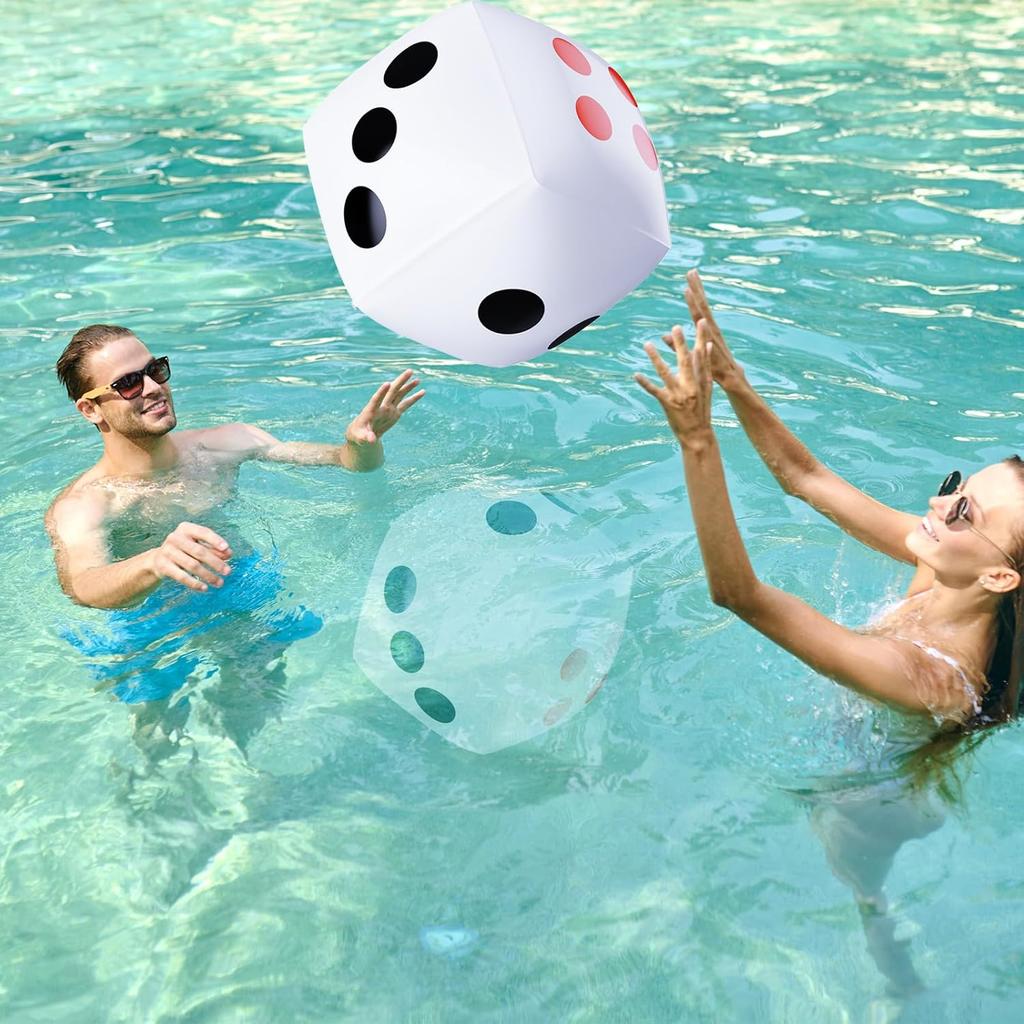 2 Stück aufblasbare Riesenwürfel, Brettspiel-Partydekoration für Indoor-Outdoor-Spiel, Strand, Pool, Rasenparty-Spiele, Weihnachtsgeschenk