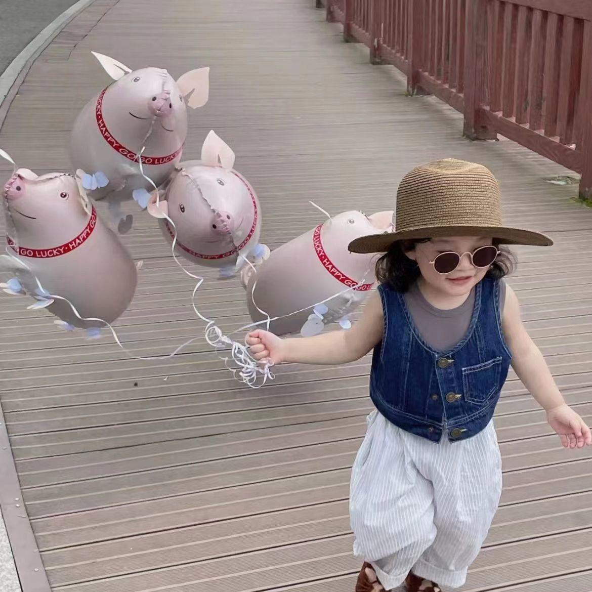 Children s Cartoon Pig Walking Balloon - Perfect for Birthday Props & Gifts