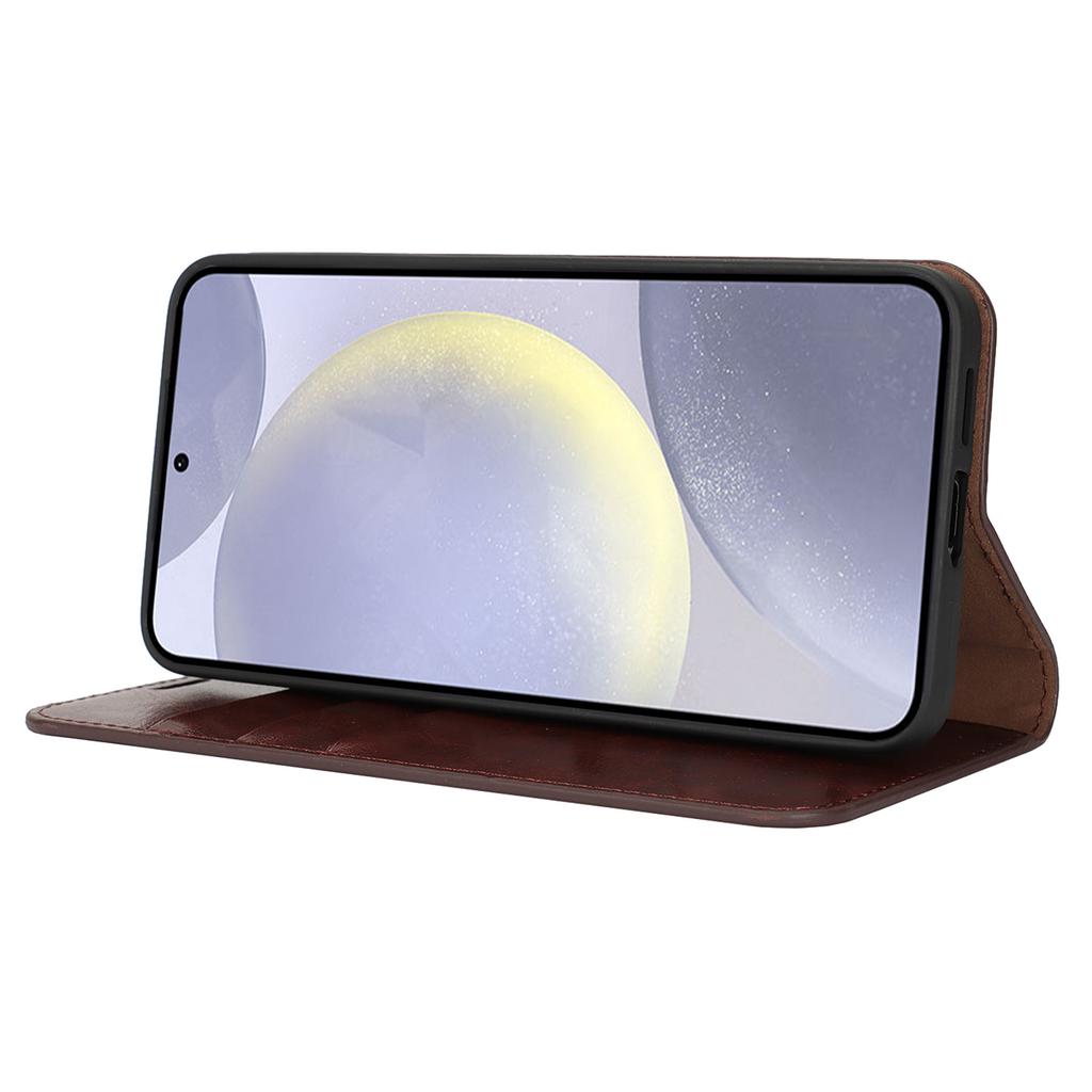 For Samsung Galaxy S25+ Case Crazy Horse Texture Split Leather Wallet Phone Cover