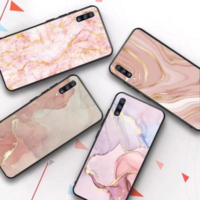 Różowe Złoto Marmurkowy Artystyczny Pokrowiec na Telefon Dla Samsung A 13 21 30 31 32 51 52 53 70 dla Huawei Honor 50 60 70 dla OPPO vivo