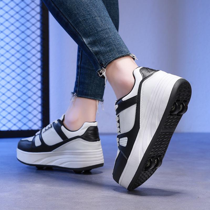 Rollschuhe Vierrädrige Kinder-Rollschuhe Herren- und Damen-Abnehmbare Ultraleicht-Version Schuhe mit Rollen