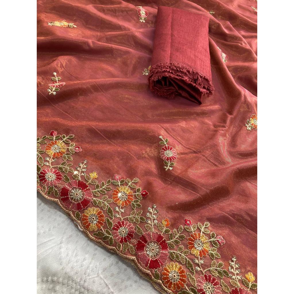 New Launch Party Wear Soft Twill Net Saree
