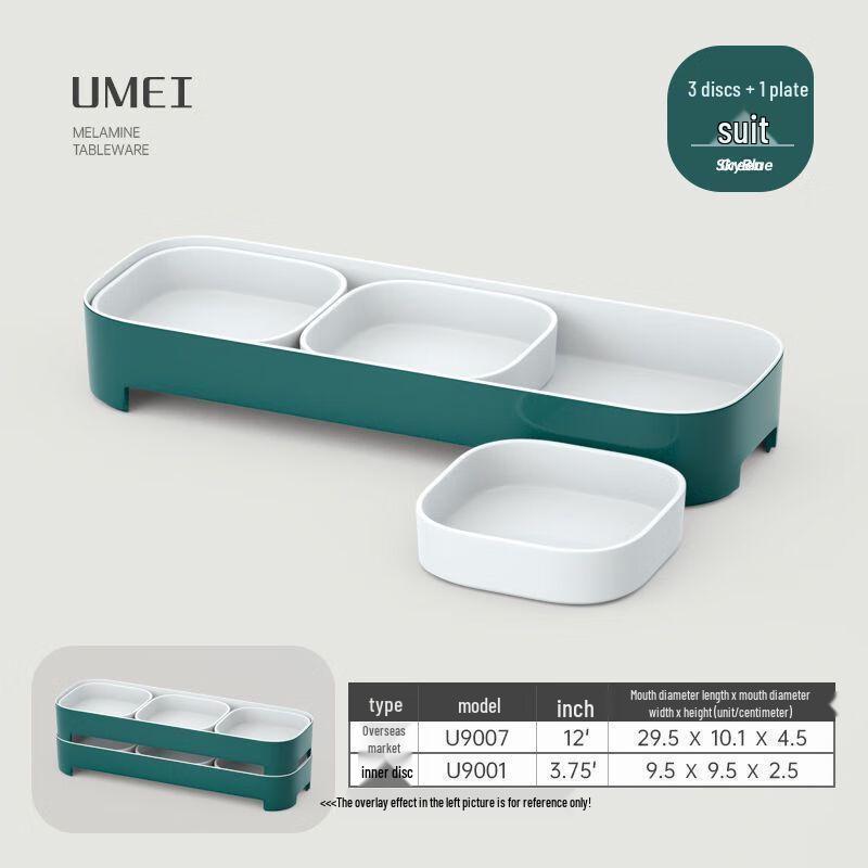 Two-Tone Melamine Divided Dinnerware Set