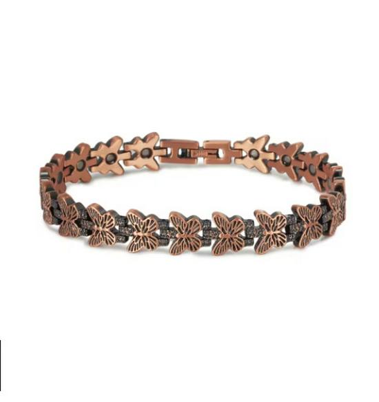 Элегантный европейский дизайн с бабочками Женский медный магнитный браслет