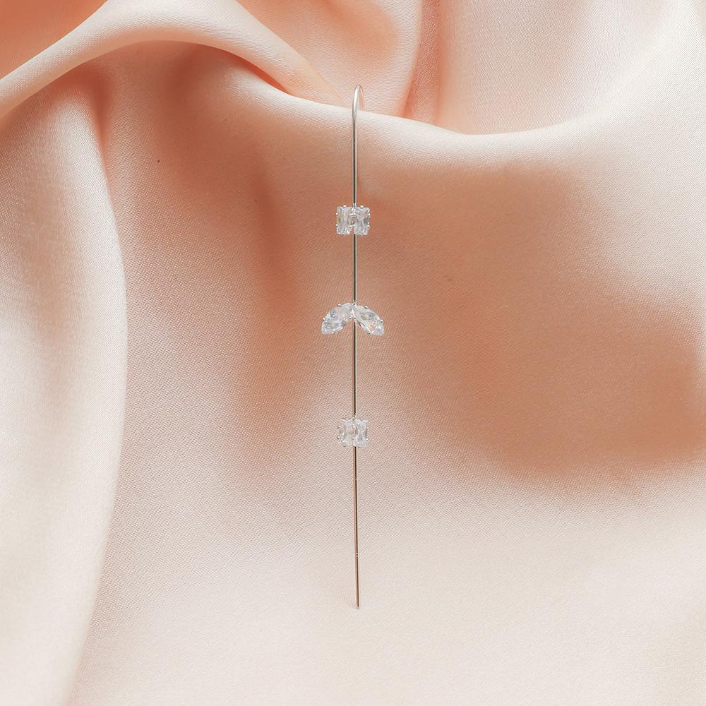 Chic Star Letter Zircon Ear Cuff and Diagonal Studs
