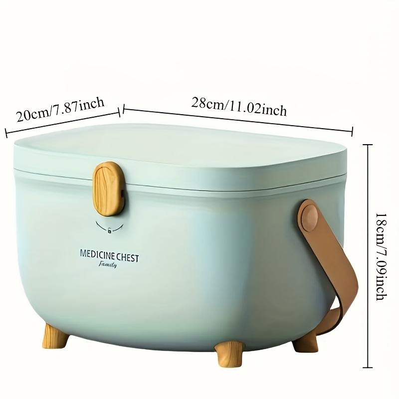 Scatola Organizer per Medicine a Grande Capacità con Multi Scomparti, Portatile con Manico per Casa, Viaggio, Case di Riposo, Design Retrò