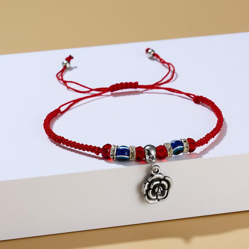 Owl Flower Turtle Elephant Pendant Weaving Bracelet With Alloy For Gift And Travel