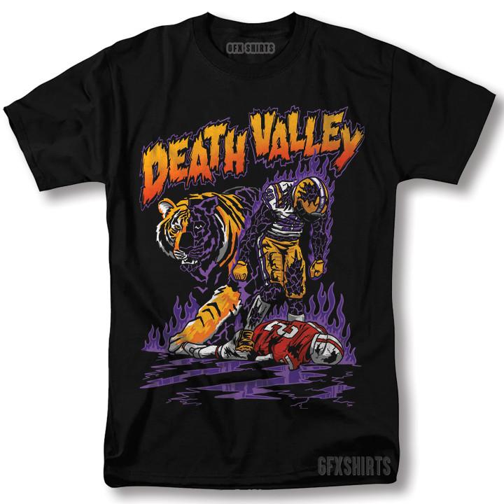 LSU Tigers Death Valley Shirt Skeleton Vintage Style Graphic Design T-Shirt Unisex T-Shirt XL
