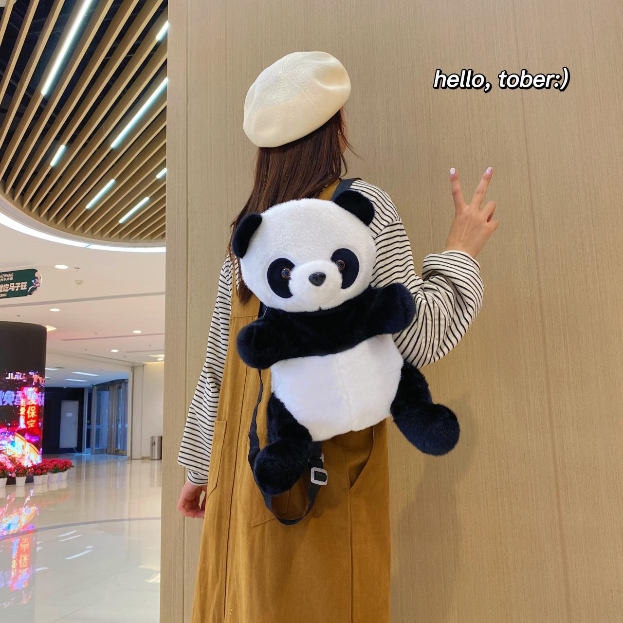 

Новый Милый Имитированный Панда Трехмерный Плюшевый Рюкзак Повседневный Рюкзак Персонализированный Милый Мультяшный Универсальный Модный Рюкзак 21x37x13cm 1pcs