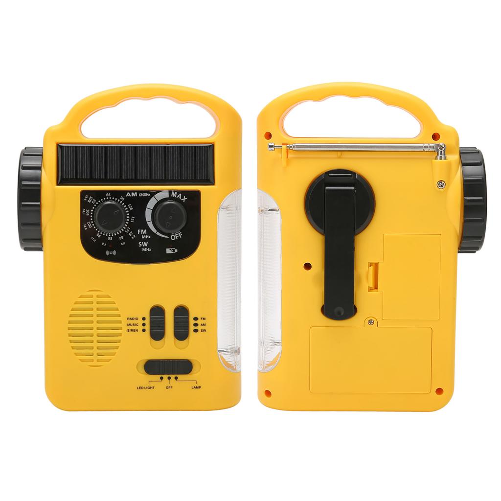 Hand Crank Solar Radio AM FM SW Emergency Radio with LED Flashlight Reading Light MP3 Player for Outdoor Camping