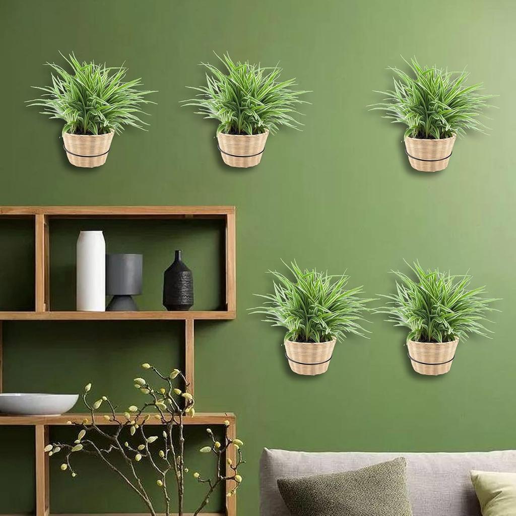 Flower Plant Pot Holder Ring, 2Pcs 8Inch Black Wall Planter Hook Hanging Stand Mounted Hangers Collapsible Bracket for Balcony Home Garden Yard