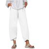 Summer Women Elastic Waist Pants Cotton Loose Casual Trousers