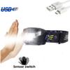 Camping LED Lamp Intelligent Sensor Headlight USB Headlamp Torch Head Light Flashlight