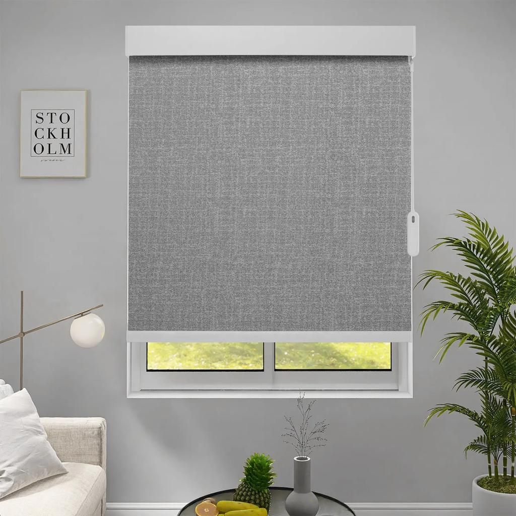 2025New Style Design 100%Blackout Fabric Can Connect Wifi Google Motorized Roller Blinds For Windows