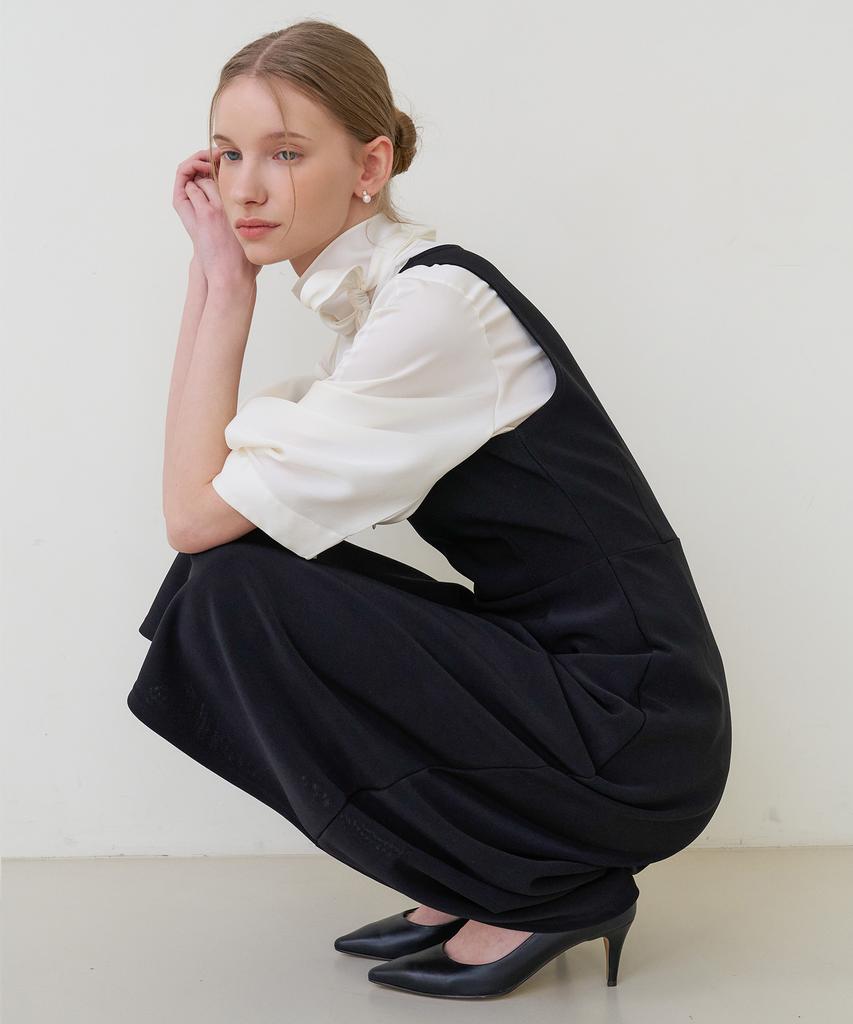 Bye Bye Seop Sleeveless Long Jersey Dress Black [T61]