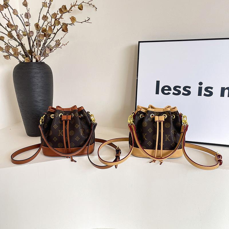 Autumn new fashion contrasting color pump belt bucket bag single shoulder oblique span women's bag