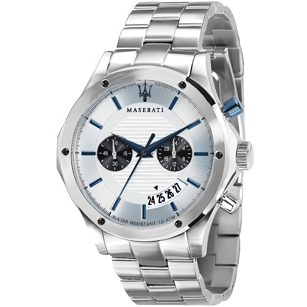 MASERATI Montre Homme  R8873627005 Circuito Chronographe Cadran Argent&eacute; 44mm argent&eacute;