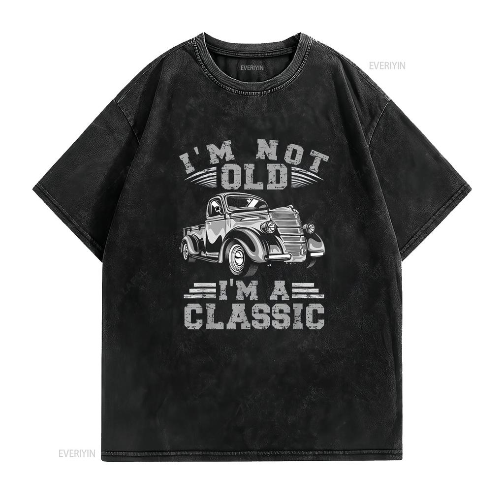 Ich bin Nicht Alt Klassisches T-Shirt vintage gewaschen Lässig Streetwear Vielseitig Unisex Weich Bequem Mann Mode Grafik Atmungsaktiv