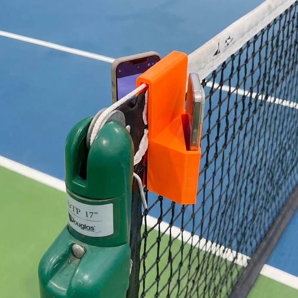Dual Perspective Tennis Net Camera Mount Secure Clip-On 3D Printed Tennis Camera Mount Portable Clamp Net Mounted