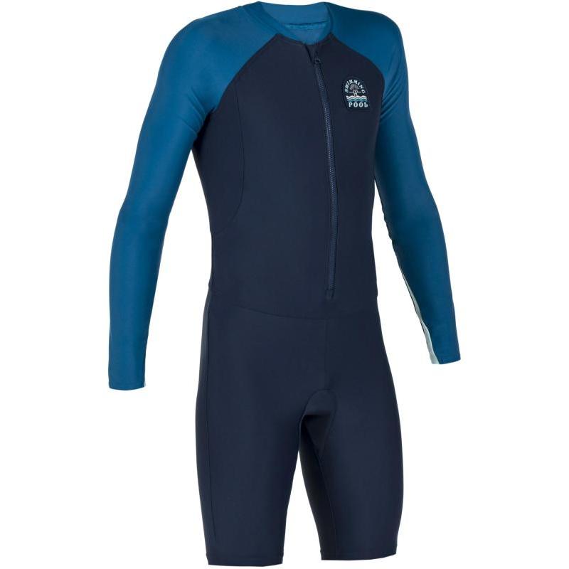 

DECATHLON Children s Swimsuit Colour-blocked Crew Neck Ralan Sunscreen Navy Blue Children s Model 14-15Y темно-синий
