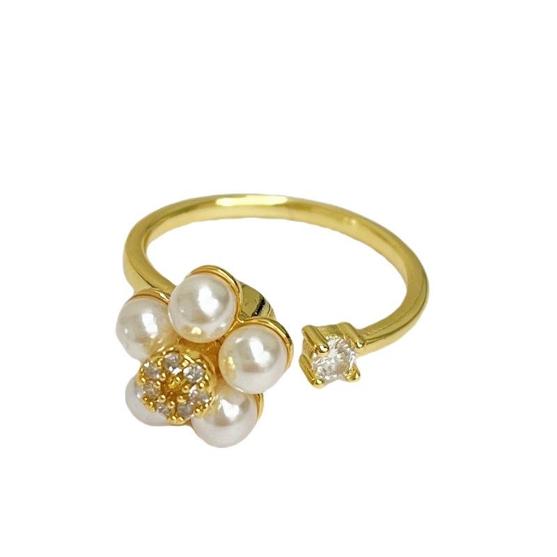 Medieval Vintage Retro Rotatable Opening Ring Imitation Chalcedony Light Luxury High Sense Personality Index Finger Ring Female