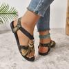 Fashion Fashion New Metal Decoration Women Sandals 2025 Summer Snake Print Gladiator Shoes Woman Comfort Casual Med Heels Sandals Woman