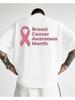 1pc Teenager'S Graphic T-Shirt Breast Cancer Awareness Month Short Sleeve Crew Neck for Teenagers, For Teenager
