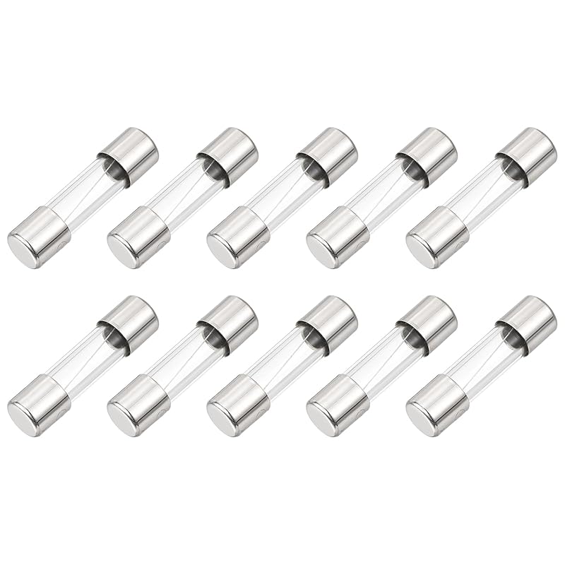 MECCANIXITY 10 Pcs Fast Blow Glass Fuse 5A 125V 5x20mm Glass Tube Fuses Fast-Acting Fuses for PCB Board Electronic Devices Home Appliances Light