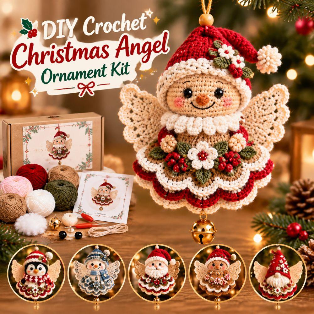 Handmade DIY Crochet Christmas Ornament Kit Crochet Christmas Hanging Decor  Holiday