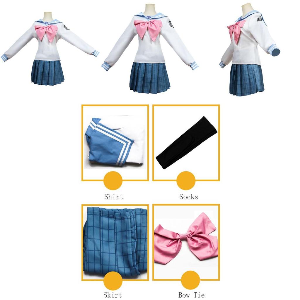 Stylish Sayaka Maizono Danganronpa Anime Uniform Costume Cosplay Suit With Wig