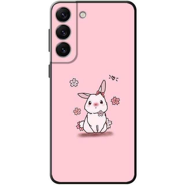 

Чехол для телефона «Цветок любви», розовый милый кролик, для Samsung Galaxy S22 S21 S20 Fe Ultra S10 S9 S8 Plus S10e Note 20ultra 10plus Shell Samsung Note 10 Plus