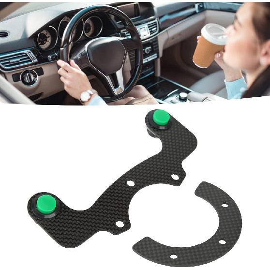 Acouto Universelles 6-Loch Rennsport-Lenkrad Hupenknopf-Kit, Lenkrad-Hupenknopf 6 Löcher Kohlefaser Externes Hupenknopf-Kit Lenkung