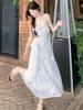 Elegant 3D Floral Camisole Dress: Women's Fall 2026 Mesh Skirt with Waist-Cinching Design