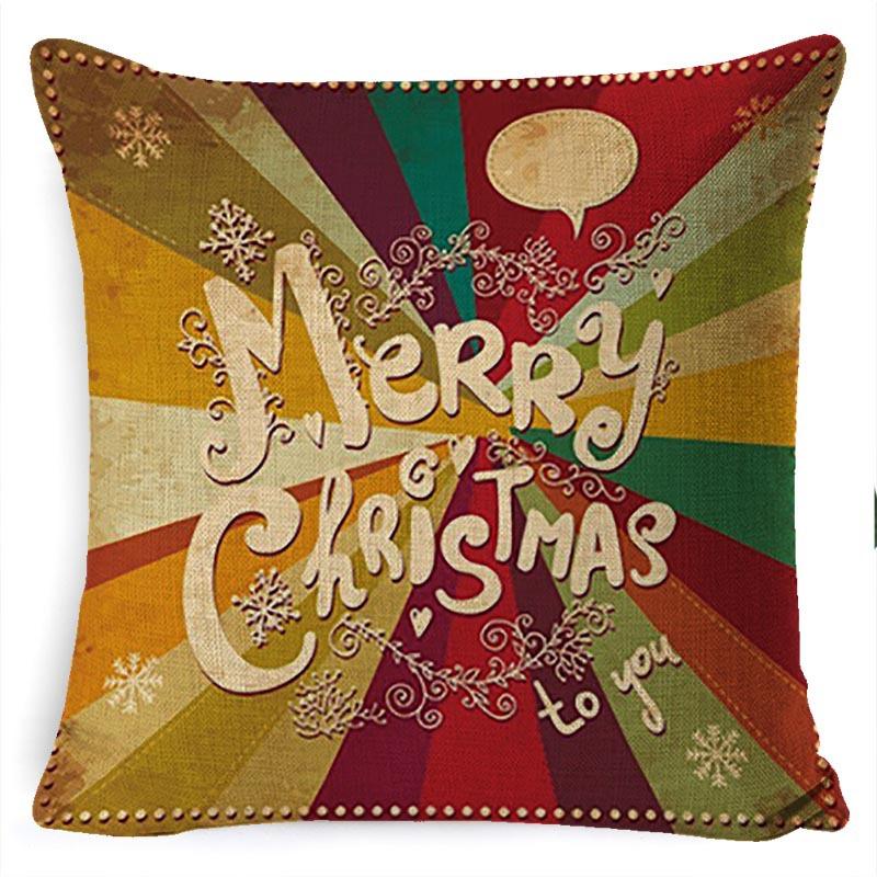 Pillow Cushion Cover Linen Santa Claus Pillow Cover Linen Material
