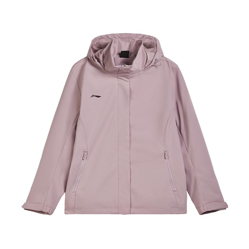 Li-Ning Minimalist Logo Loose Windproof Waterproof Sports Casual Hooded Windbreaker Women Outerwear AFDVJ58-2