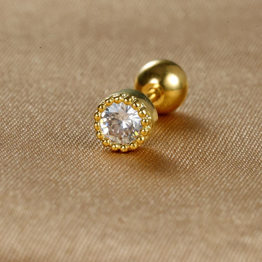 1 Stück Edelstahl Mond Kreuz Kleine Ohrstecker Winziger Zirkonia Ohrläppchen Tragus Helix Knorpel Piercing Ohrring Schmuck