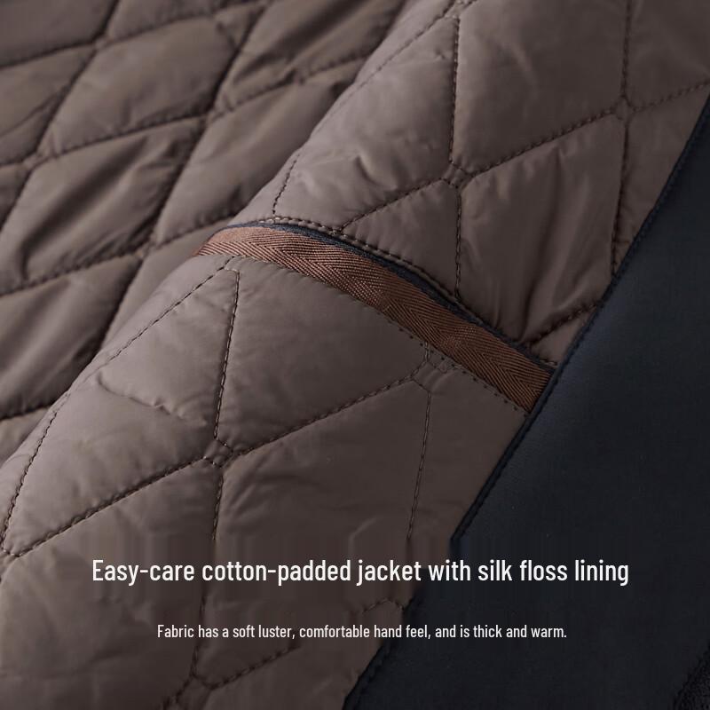 Shanshan Men's Winter Silk-Lined Detachable Hood Padded Jacket