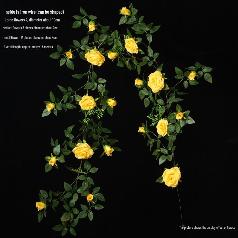 Rose Vine Artificial Flower Decor for Air Conditioner Pipes or Balcony Railings