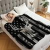 Flag Deer Printed Blanket,Soft Cozy Flannel Bed Blanket/Couch Blanket/Decorative Blanket/Camping Blanket,Perfect Holiday Gifts