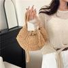 Hand Knitted Bag Women's Lightweight French Artistic Handbag Bucket Woven Shoulder Bag Semicircle Handheld Bag KTB