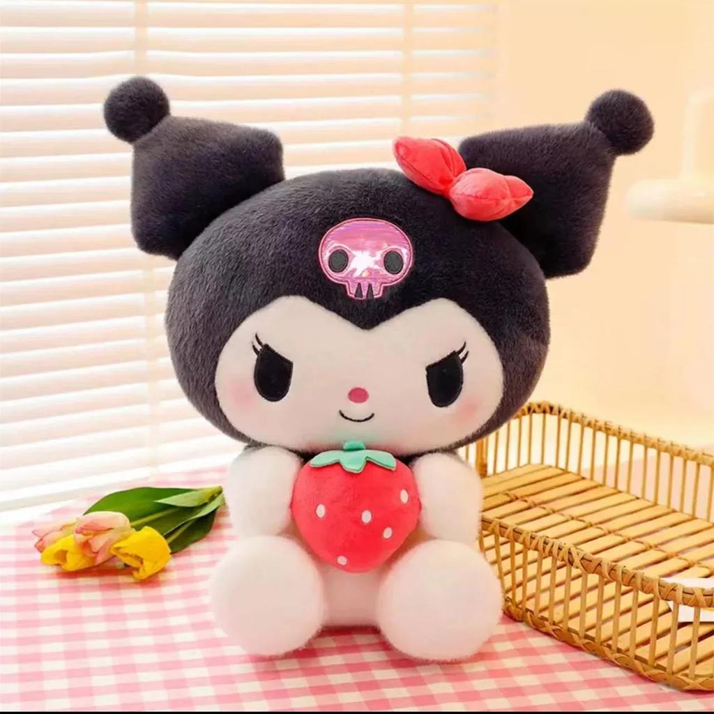 25cm Kawaii Sanrio Plush Toy Jade Dog Kuromi Dressing Doll Stuffed Animal Patung Dolls Birthday Gift Cuddly Fluffy Huggable Comfort Adorable Soft