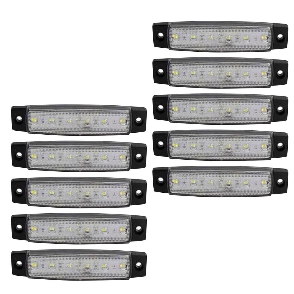 10pc 6LED Sponge Strip Edge Light - Always On 24V Waterproof Truck  Light Width Indicator Tail Light