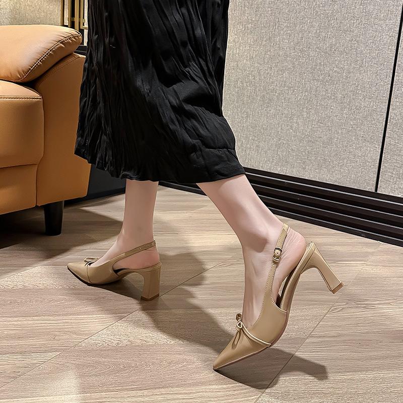 Pointed Toe Buckle Strap Ladies Sandals Fashion Sexy Party Slingbacks Summer High Heeled Shoes Woman tacones mujer elegantes