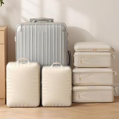Kompressionskleidungsbeutel mit Reißverschluss, platzsparend, Kleiderorganizer, selbstkomprimierender Aufbewahrungsbeutel aus Satin für Bettdecken, Decken, Steppjacken