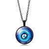 Stylish Alloy Geometric Blue Turkish Evil Eye Necklace Trendy Sweater Chain